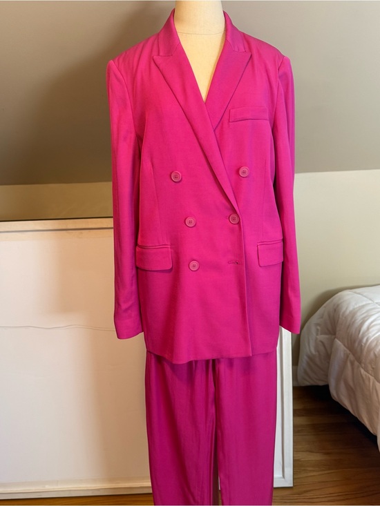 Zara Pants - Zara Double-Breasted Pant Suit Fuchsia Pink